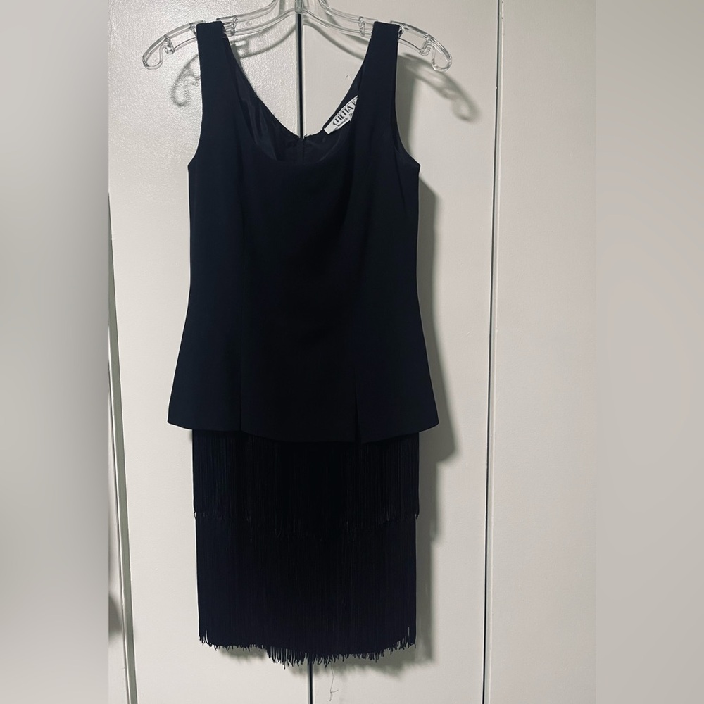 Vintage Chetta B Black Sleeveless Dress Flapper Style
